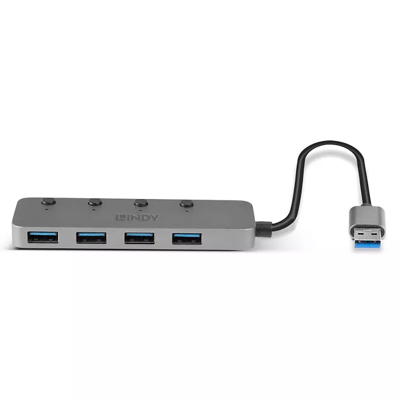 Lindy hub USB 3.0 4 porte con interruttori on/off