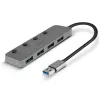 Lindy hub USB 3.0 4 porte con interruttori on/off