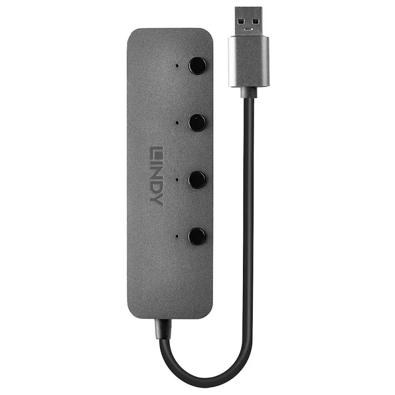 Lindy hub USB 3.0 4 porte con interruttori on/off