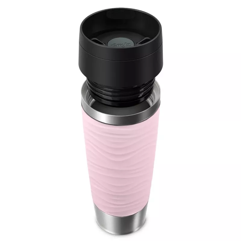 Tazza termica EMSA Travel Mug Waves Grande 500 ml rosa, acciaio inox
