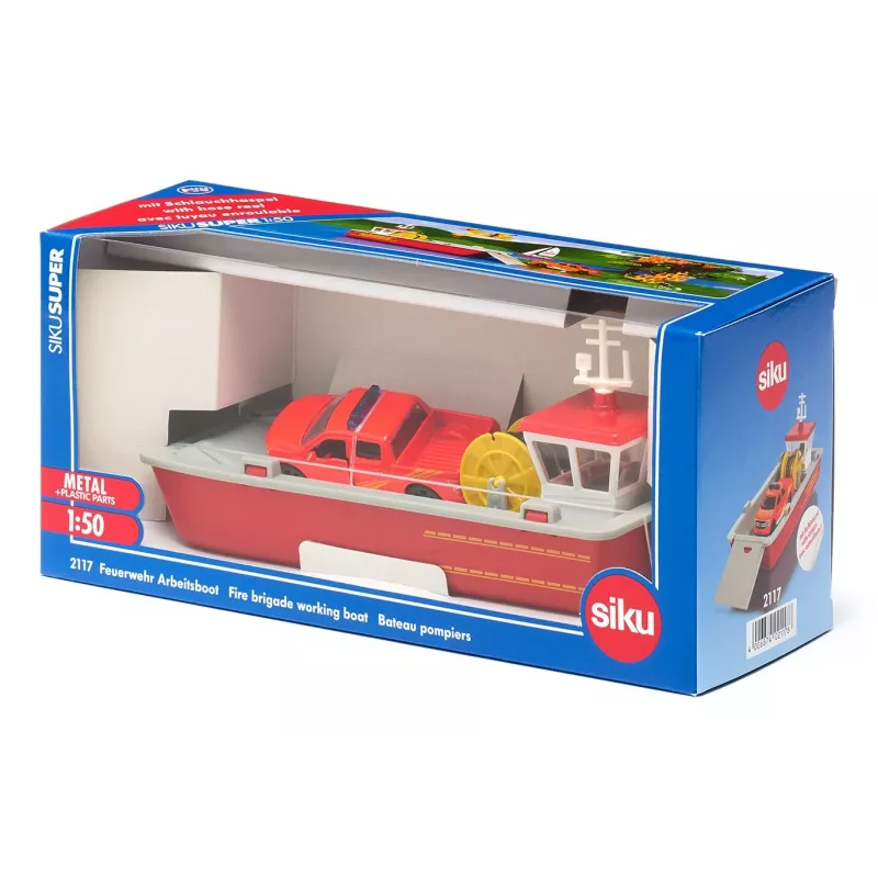 Siku Feuerwehr-Arbeitsboot modello imbarcazione dei vigili del fuoco preassemblato 1:50