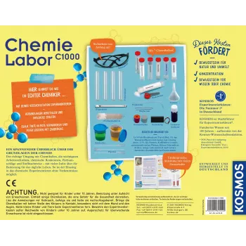 Kosmos Chemielabor C1000, kit di esperimenti, chimica, 10 anni
