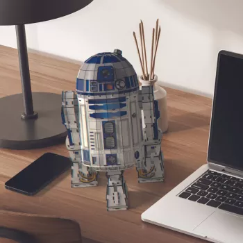 4D Build, Star Wars R2-D2 kit di modellismo in cartone 201 pezzi | Star Wars giocattolo decorazione da scrivania | giocattolo da costruzione | modellini 3D per adulti e ragazzi dai 12 anni