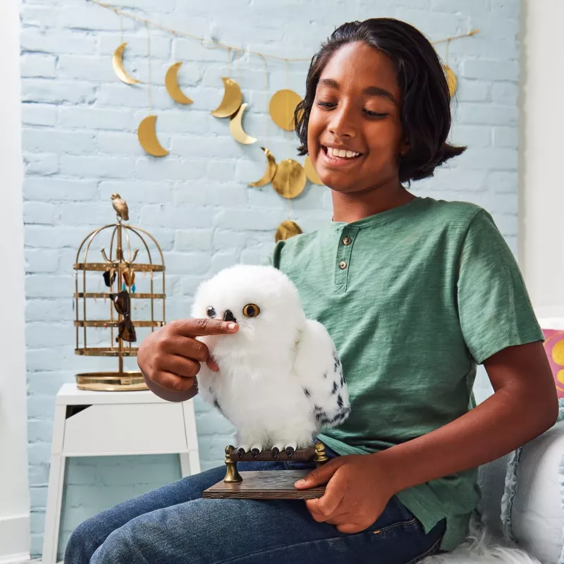Wizarding World Harry Potter, Edvige incantata civetta interattiva con oltre 15 suoni e movimenti e busta di Hogwarts, giocattolo per bambini dai 5 anni