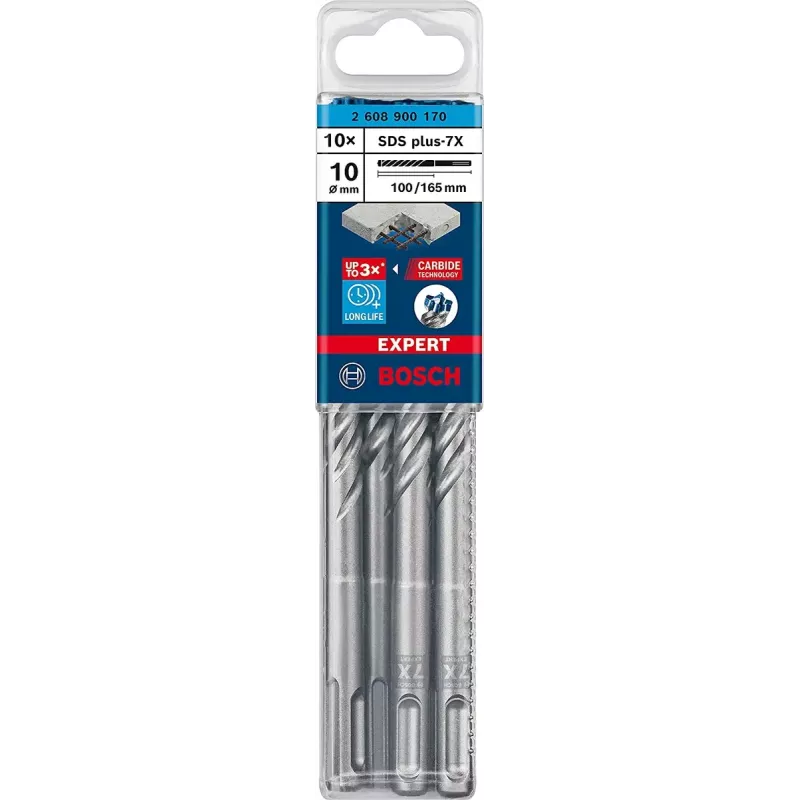 Bosch Expert SDS-plus-7X Punta per martello perforatore 5 mm x 165 mm, 10 pz. (2608900158)