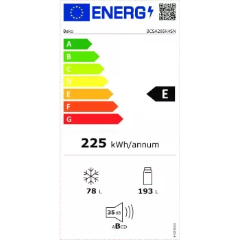 Beko BCSA285K4SN frigorifero combinato da incasso 271 L bianco
