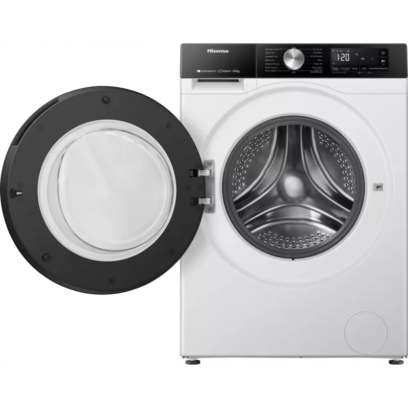 Hisense WD3S8043BW3 lavasciuga a libera installazione a carica frontale bianco