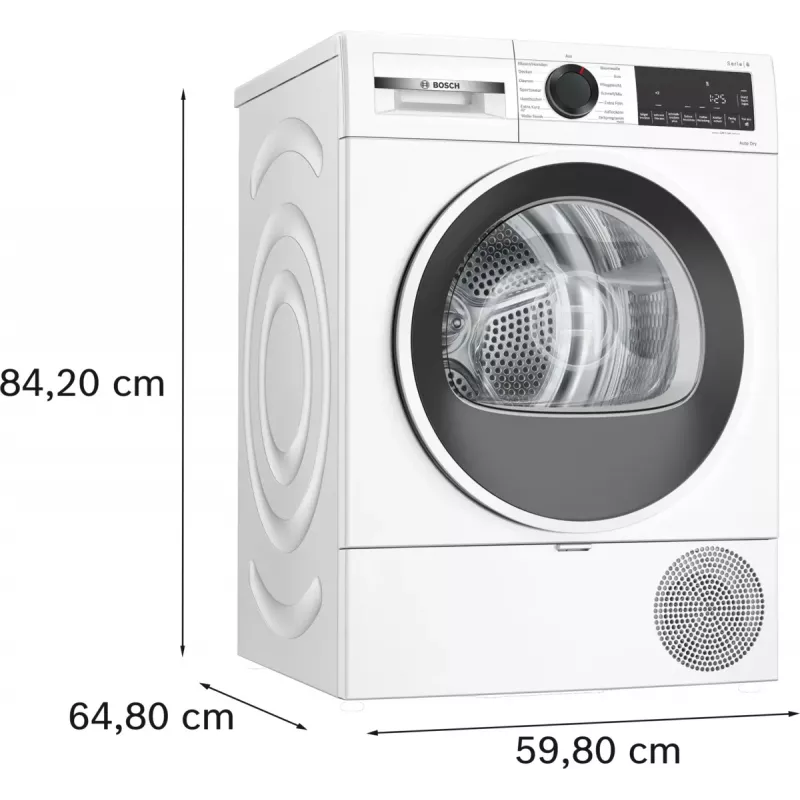 Bosch Serie 6 WQG241001 asciugatrice a libera installazione a carica frontale 9 kg bianco