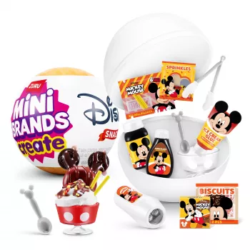Mini Brands Create Disney Snacks Serie 1 capsula, cucina, 8 anni, batterie incluse, LR44, multicolore