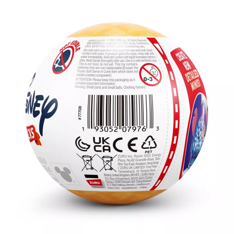 Mini Brands Create Disney Snacks Serie 1 capsula, cucina, 8 anni, batterie incluse, LR44, multicolore