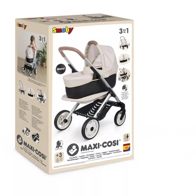 Passeggino per bambole 3-in-1 Simba-Dickie Smoby Maxi-Cosi beige