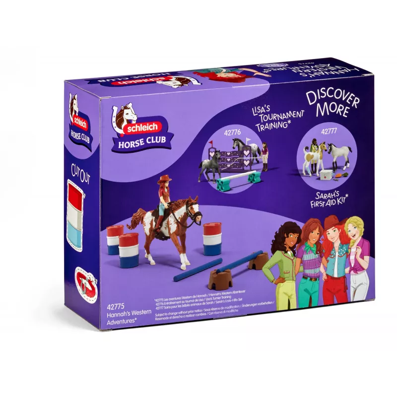 schleich HORSE CLUB avventura western di Hannah, 5 anni, cavalli, multicolore, plastica