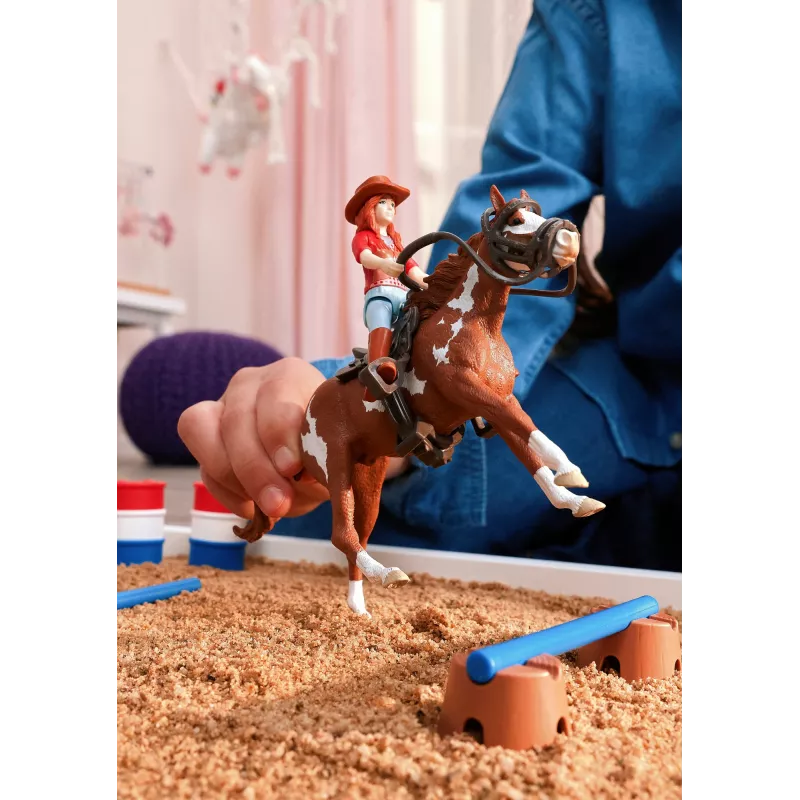 schleich HORSE CLUB avventura western di Hannah, 5 anni, cavalli, multicolore, plastica