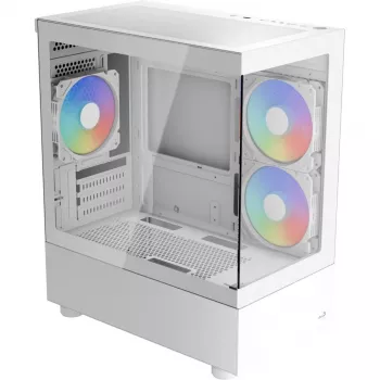 Case per PC tower AEROCOOL Viewport Mini-G-WT-v4 ARGB con due pannelli in vetro temperato, bianco