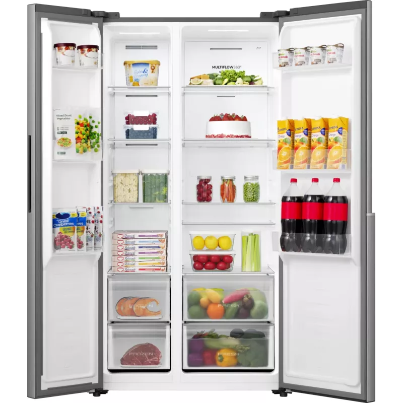 Gorenje Side by Side NRS917E41X SI, libera installazione, American Door, grigio, 2 porte, touch, LED