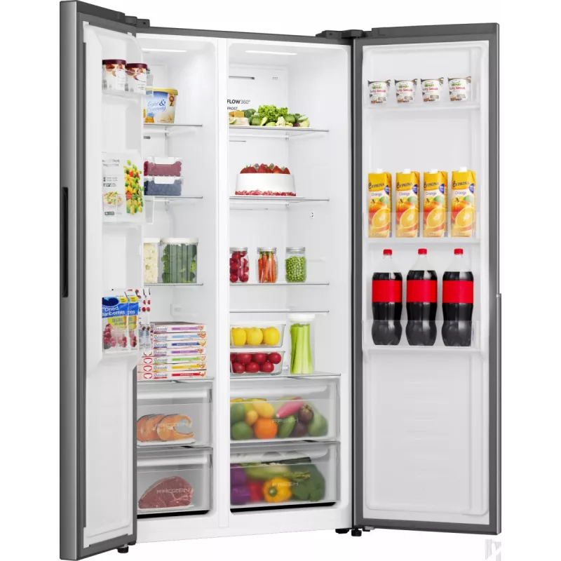 Gorenje Side by Side NRS917E41X SI, libera installazione, American Door, grigio, 2 porte, touch, LED