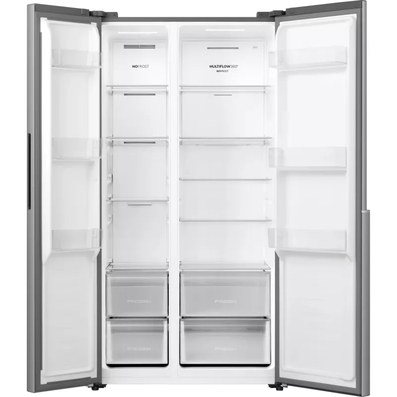 Gorenje Side by Side NRS917E41X SI, libera installazione, American Door, grigio, 2 porte, touch, LED