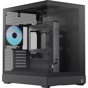Case tower APNX V2-F-BK-v1 con tre pannelli in vetro temperato, nero
