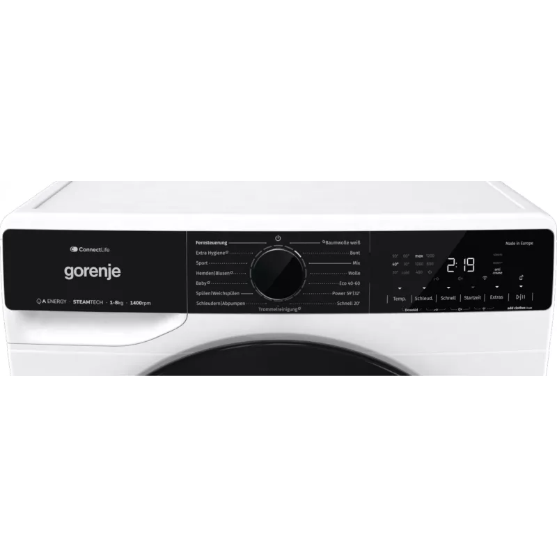 Lavatrice Gorenje WPNA84A2TS a carica frontale 8 kg 1400 giri/min nero, bianco