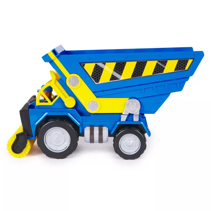 Rubble & Crew, Bark Yard Deluxe camion ribaltabile da costruzione con luci, suoni e action figure Wheeler, giocattolo per bambini e bambine da 3 anni