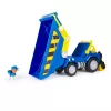 Rubble & Crew, Bark Yard Deluxe camion ribaltabile da costruzione con luci, suoni e action figure Wheeler, giocattolo per bambini e bambine da 3 anni