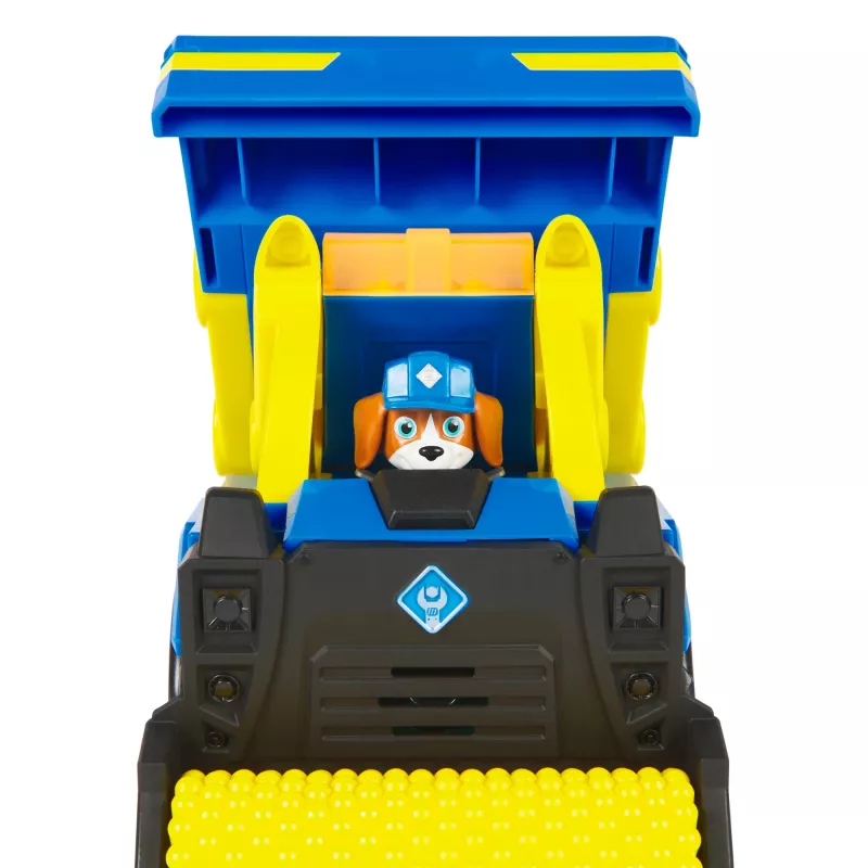 Rubble & Crew, Bark Yard Deluxe camion ribaltabile da costruzione con luci, suoni e action figure Wheeler, giocattolo per bambini e bambine da 3 anni