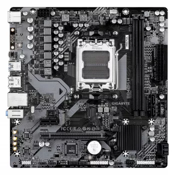 Scheda madre GIGABYTE B840M H - CPU AMD Ryzen 9000, VRM 5+2+2 fasi, fino a 7200 MHz DDR5 (OC), 1xPCIe 4.0 M.2, LAN 1GbE, USB 3.2 Gen 1