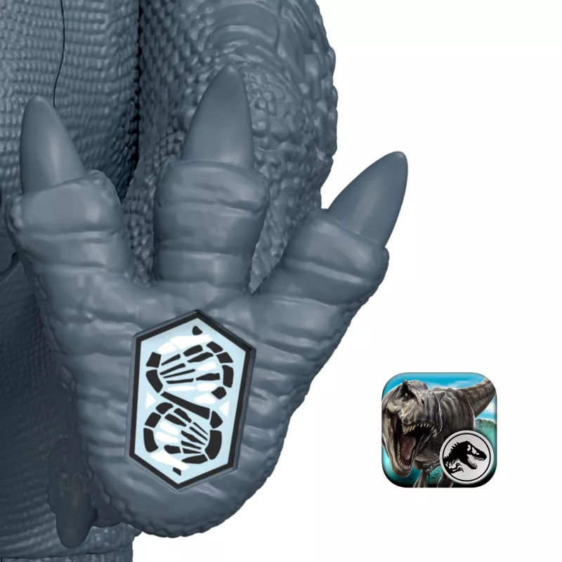 Giocattolo dinosauro Jurassic World Rebirth Wild Roar Abelisaurus, attacco con morso controllato dalla coda e suono