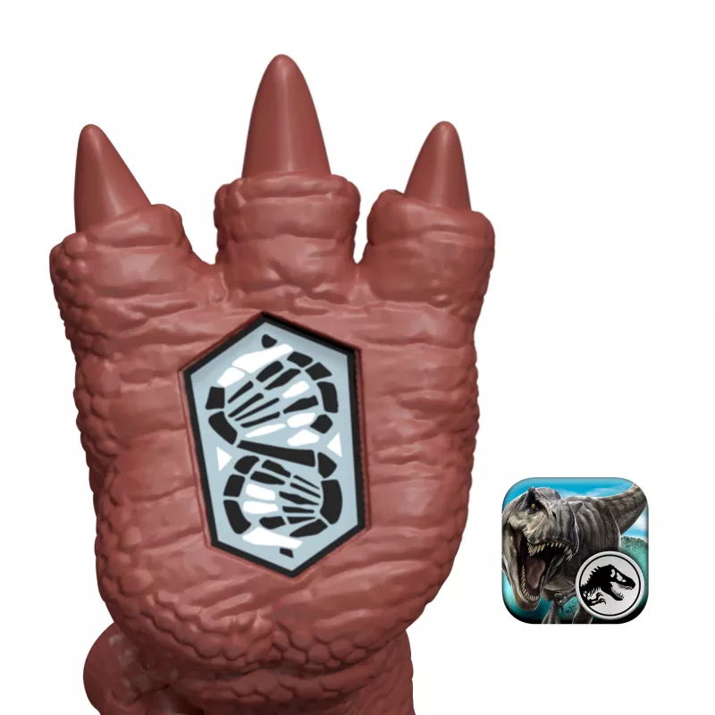 Giocattolo dinosauro Jurassic World Rebirth Wild Roar Aucasaurus, morso d'attacco controllato dalla coda e suono