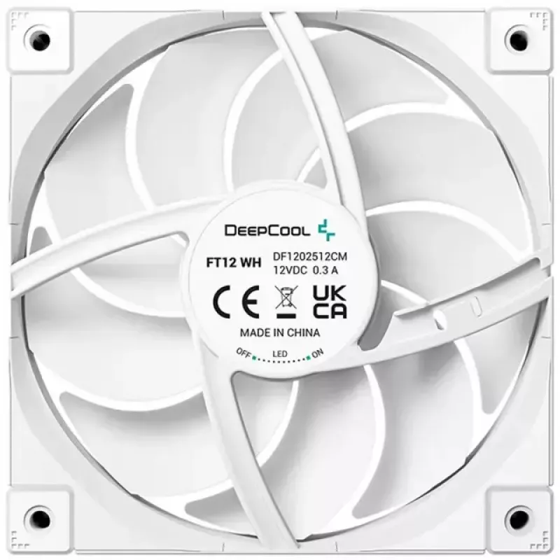 Ventola per case DeepCool FT12 WH 120 x 120 x 25 mm, bianca, 120 mm