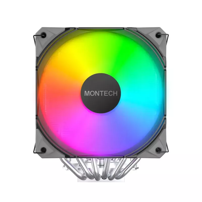 Dissipatore per CPU Montech NX600 ARGB, nero, ventola da 120 mm, illuminazione ARGB
