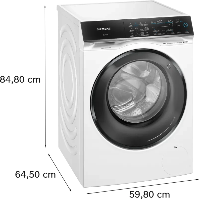 Siemens iQ700 WN54C2A40 lavasciuga a libera installazione a carica frontale bianco
