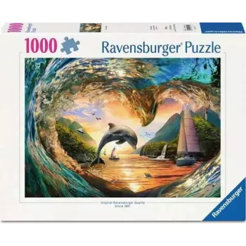Puzzle Ravensburger Sunset Splash, 1000 pezzi, formato orizzontale, larghezza 700 mm