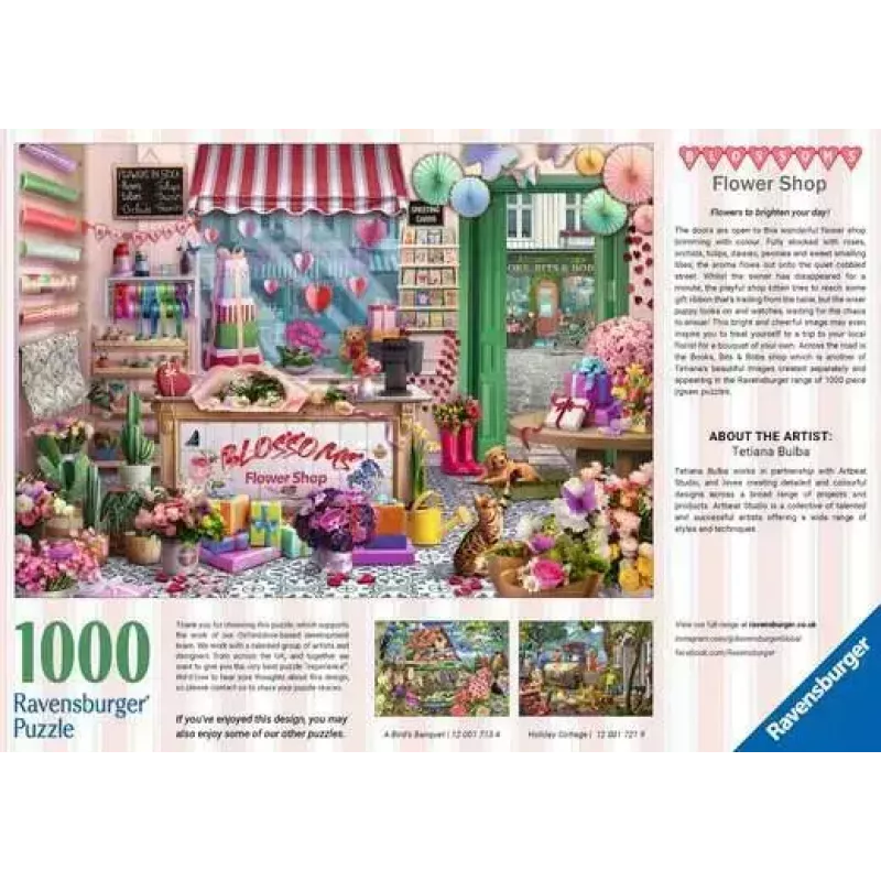Puzzle Ravensburger Blossoms Flower Shop 1000 pezzi, larghezza 700 mm