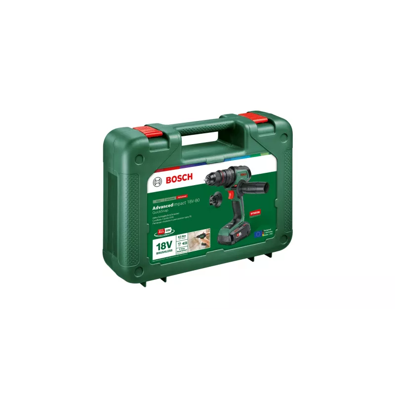 Bosch AdvancedImpact 18V-80 QuickSnap 1950 RPM senza chiave 890 g nero, verde