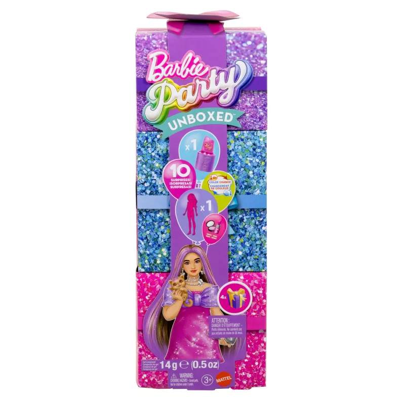 Set bambole MATTEL Barbie Party Unboxed Reveal Set Curvy JFY67 – bambole moda Curvy e accessori
