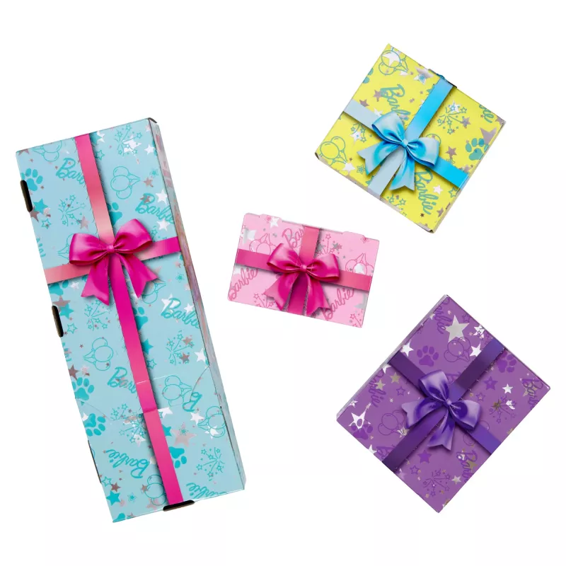 Barbie Party Unboxed Pet Birthday Series bambola e accessori, set fiocchi di compleanno con 10 sorprese