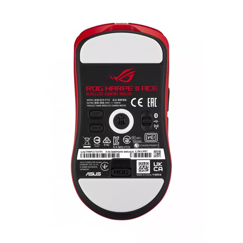 ASUS ROG Harpe II Ace RED mouse gaming per destrimani RF Wireless + Bluetooth + USB Type-A ottico 42000 DPI