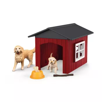 Animal Schleich FARM WORLD cuccia con Golden Retriever