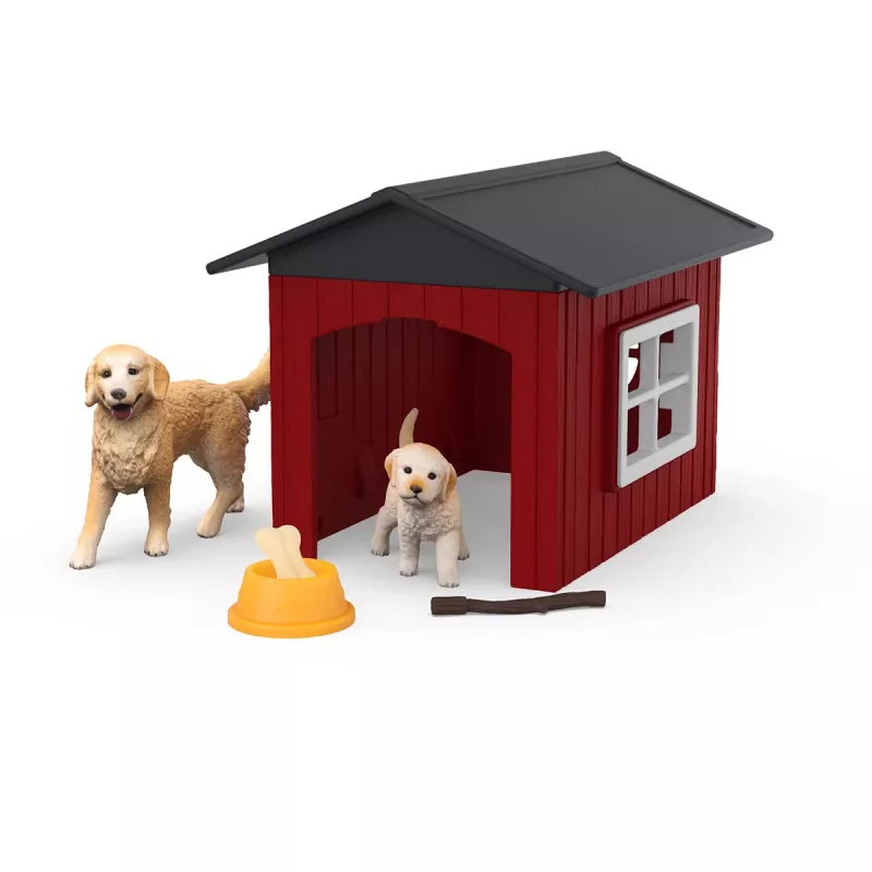 Animal Schleich FARM WORLD cuccia con Golden Retriever