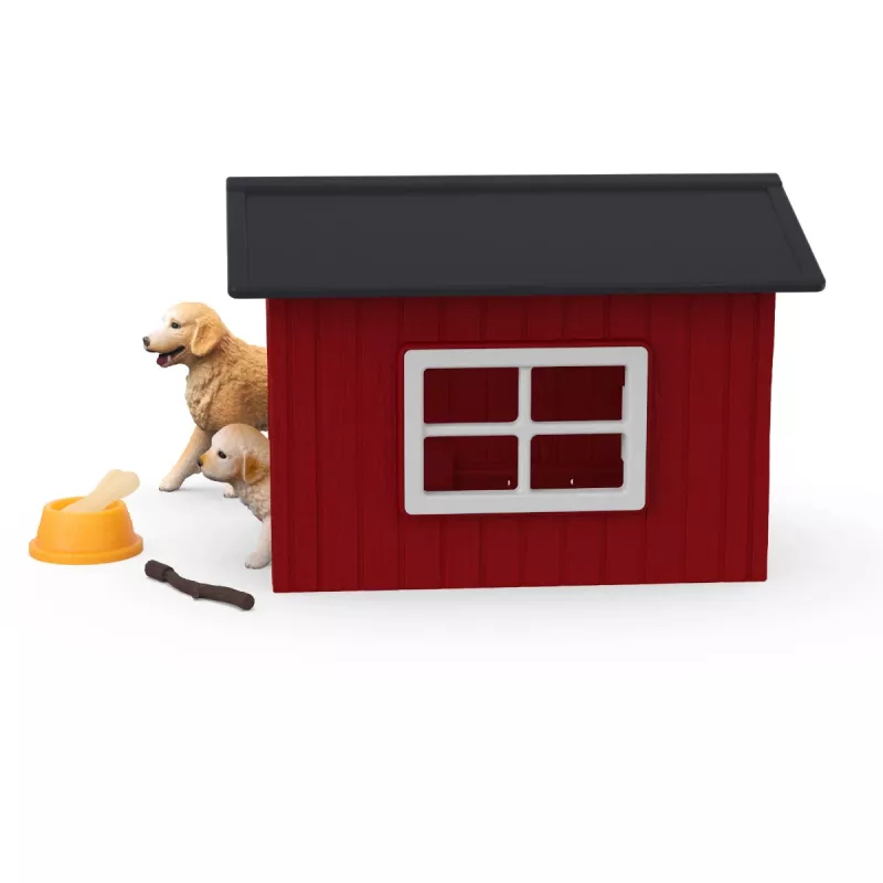 Animal Schleich FARM WORLD cuccia con Golden Retriever