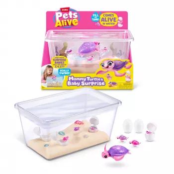 Zuru Pets Alive Mommy Turtle Surprise giocattolo interattivo, multicolore, batteria LR44