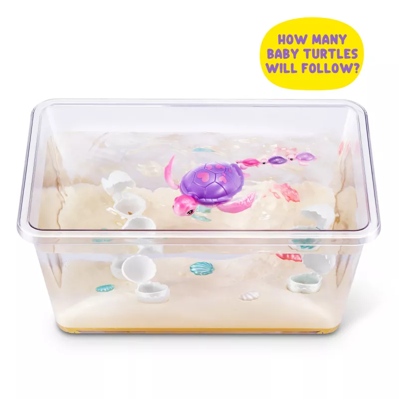 Zuru Pets Alive Mommy Turtle Surprise giocattolo interattivo, multicolore, batteria LR44