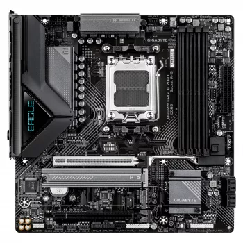 Scheda madre GIGABYTE B850M EAGLE WIFI7 — Micro ATX, Socket AM5, AMD B850, DDR5 fino a 8200 MHz (O.C.), 4 DIMM, PCIe 5.0, Wi‑Fi 7, 2.5 GbE