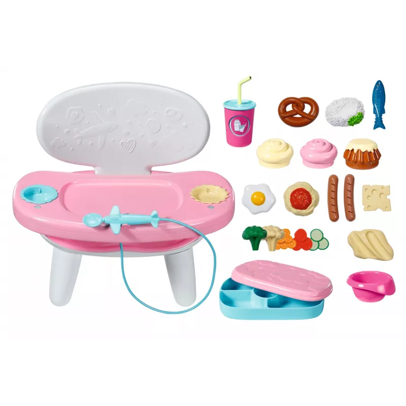 BABY born Lunchtime Table, tavolo per bambole, 3 anni, batterie necessarie, effetti sonori, effetti luminosi