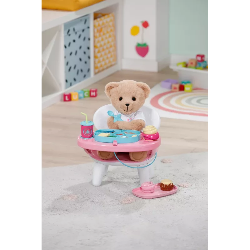BABY born Lunchtime Table, tavolo per bambole, 3 anni, batterie necessarie, effetti sonori, effetti luminosi