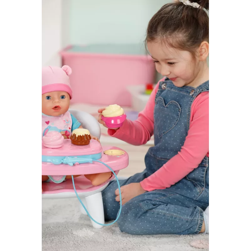 BABY born Lunchtime Table, tavolo per bambole, 3 anni, batterie necessarie, effetti sonori, effetti luminosi