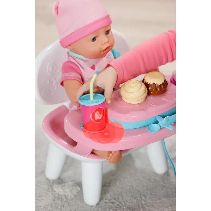 BABY born Lunchtime Table, tavolo per bambole, 3 anni, batterie necessarie, effetti sonori, effetti luminosi