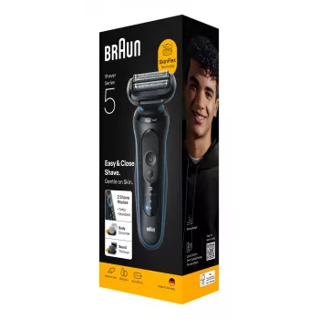 Rasoio elettrico BRAUN Series 5 52-B1650S – lama 3-fach, batteria ricaricabile Li-Ion, rasatura bagnata e asciutta, trimmer, blu