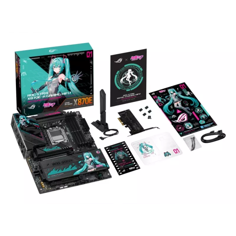 Scheda madre ASUS ROG STRIX X870E-H GAMING MIKU WIFI7 ATX per socket AM5, supporto DDR5